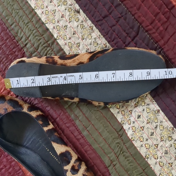 GUISEPPE ZANOTTI* pony hair leopard print ballet flats w/rubber resole for wear - Picture 7 of 8